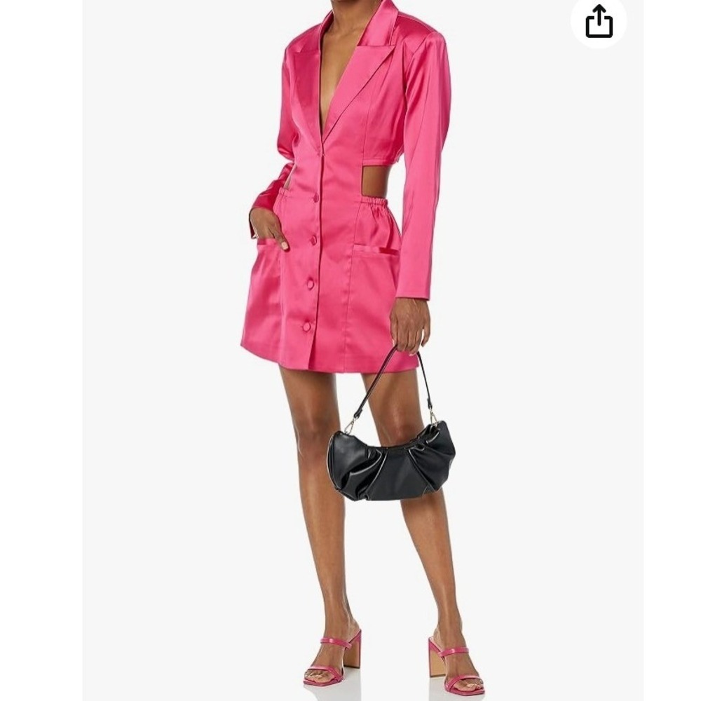 NEW Romeo Hunte x The Drop Hot Pink Cutout Blazer Dress Size M